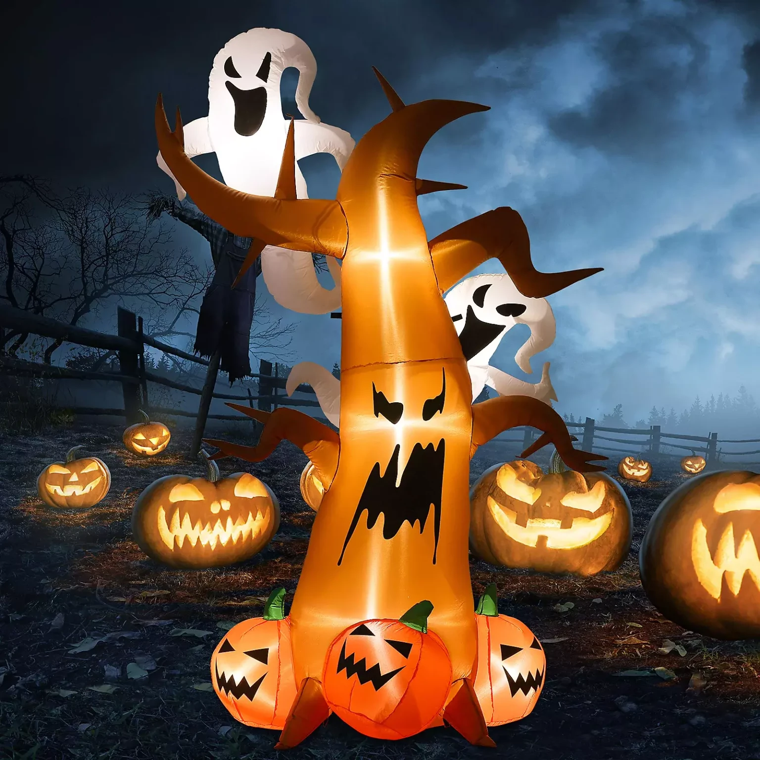 Livingandhome 240cm halloween inflatable ghost pumpkin blow up yard decoration 0735940276054 01c MP 1